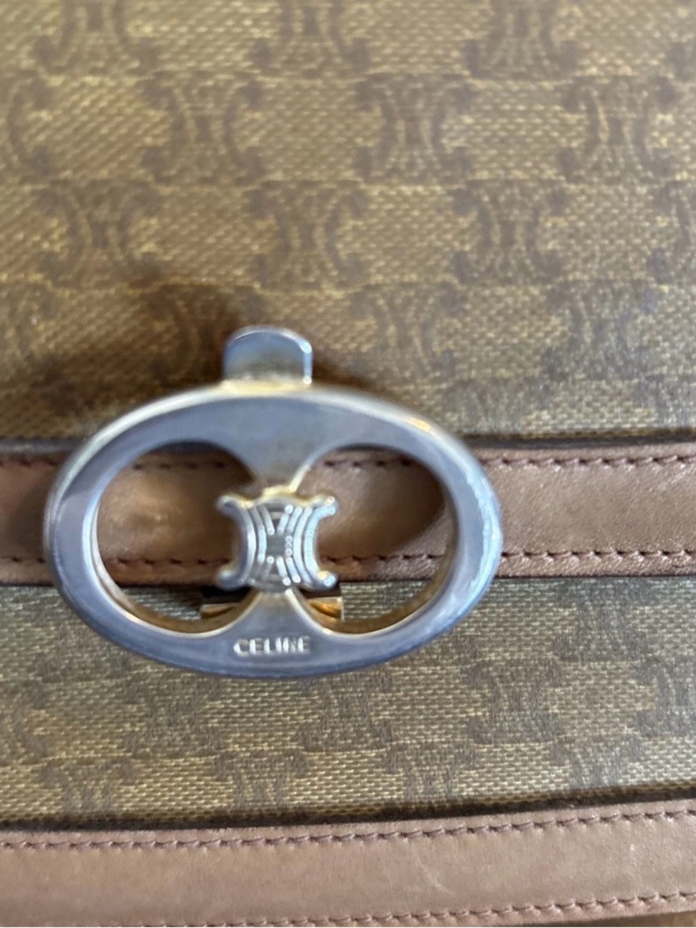 Vintage Celine Macadam Logo PVC Leather Shoulder Bag - Picture 4 of 15